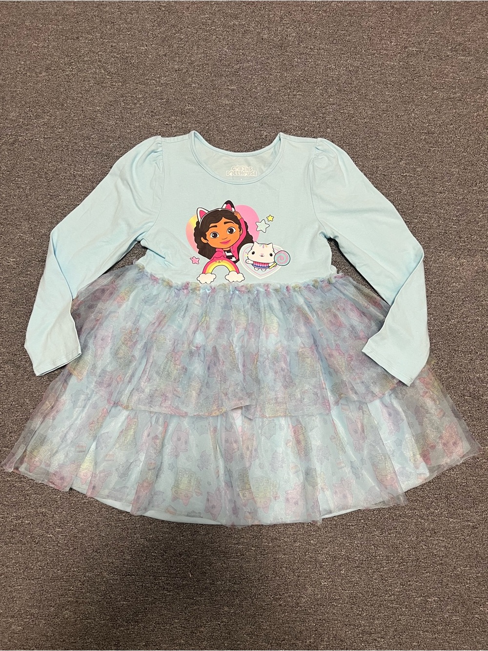 Gabby Dollhouse Girl’s Light Blue Tulle Dress 8T